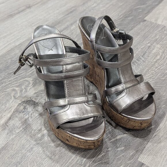 Silver Metallic Platform Sandals - Picture 5 of 6